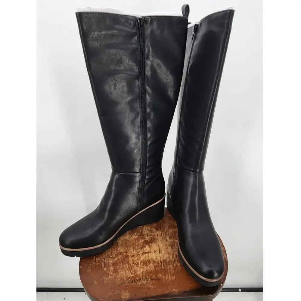 New NWOB SOUL Naturalizer Adrian Wedge‎ Boot Size 10 Black